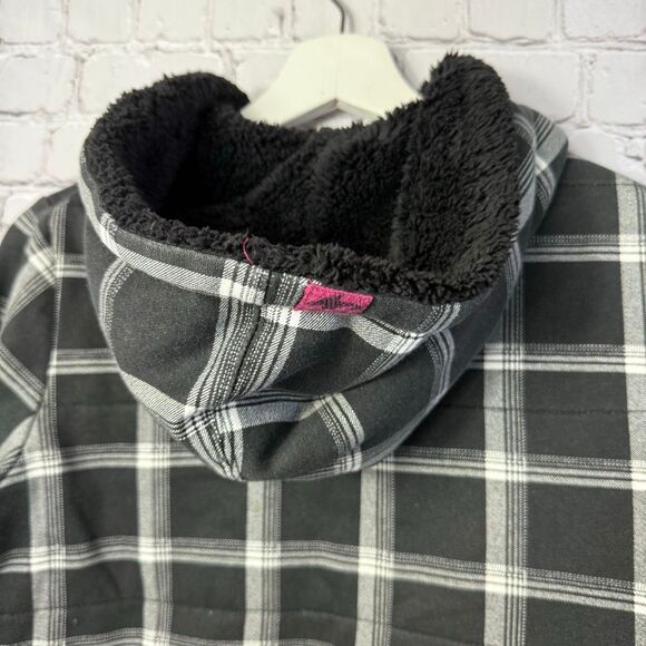 Vintage Billabong Roxy Style Striped Sherpa Lined Full Zip Hoodie Size Large - Picture 7 of 13